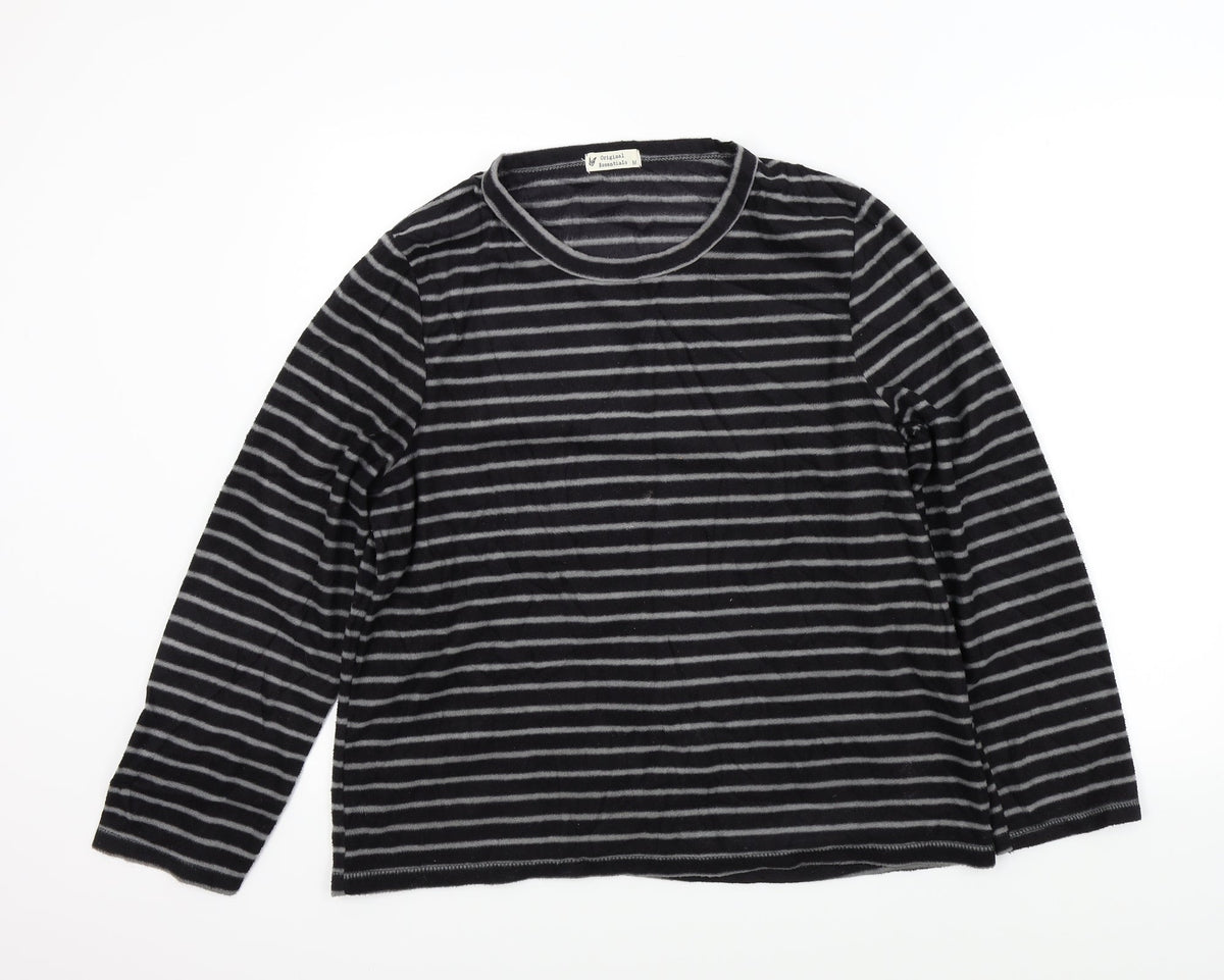 Original Essentials Womens Black Striped  Pullover Jumper Size M