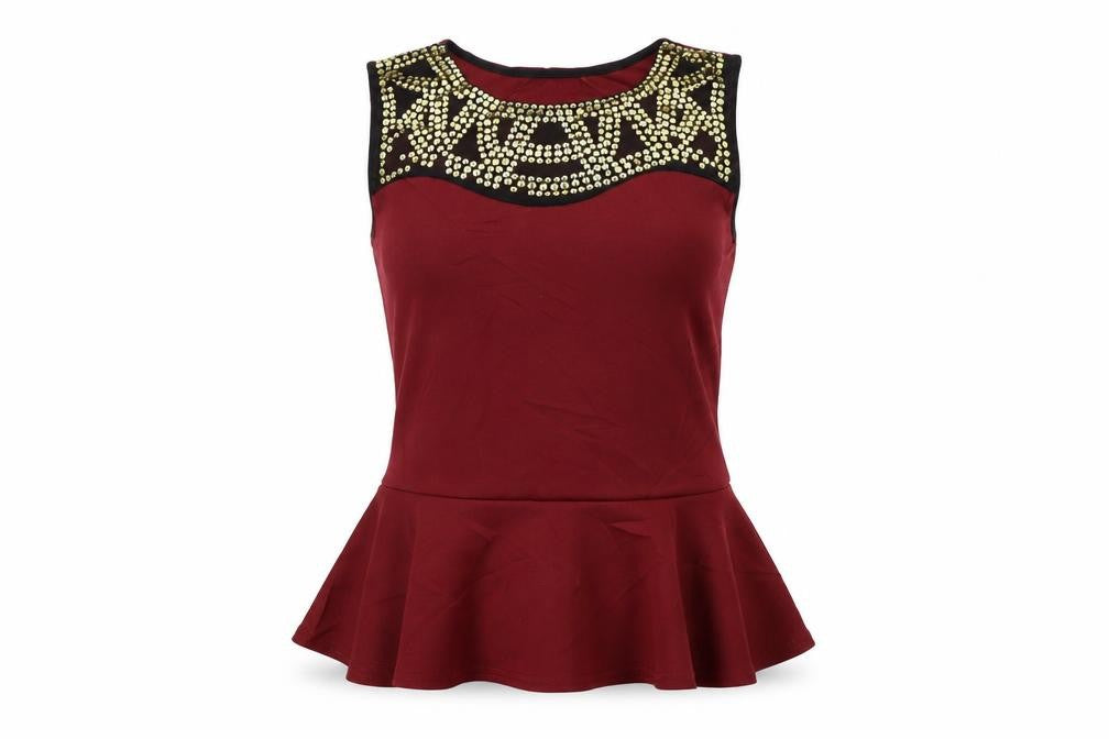 Womens UK Size 12 Vouley Vous Red Basic T-Shirt