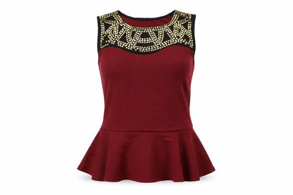 Womens UK Size 12 Vouley Vous Red Basic T-Shirt