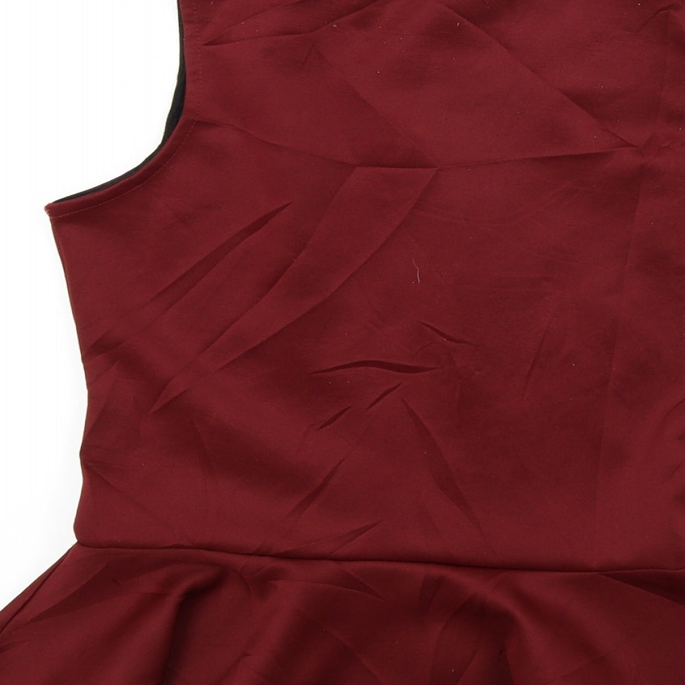 Womens UK Size 12 Vouley Vous Red Basic T-Shirt