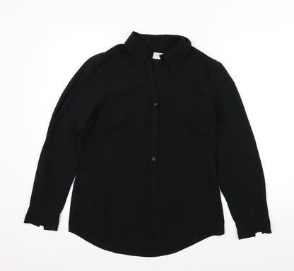 Womens UK Size 12 Dorothy Perkins Black Basic Button-Up