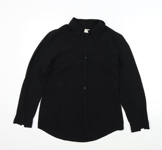 Womens UK Size 12 Dorothy Perkins Black Basic Button-Up