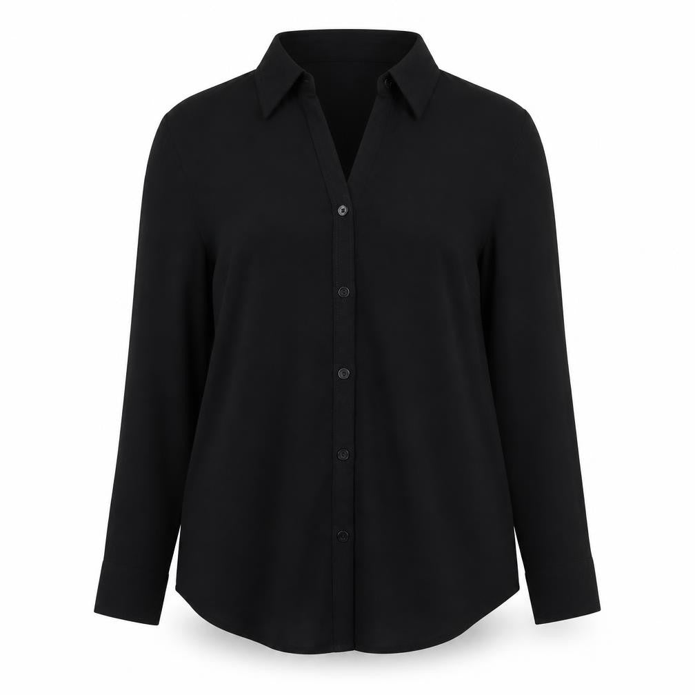 Womens UK Size 12 Dorothy Perkins Black Basic Button-Up