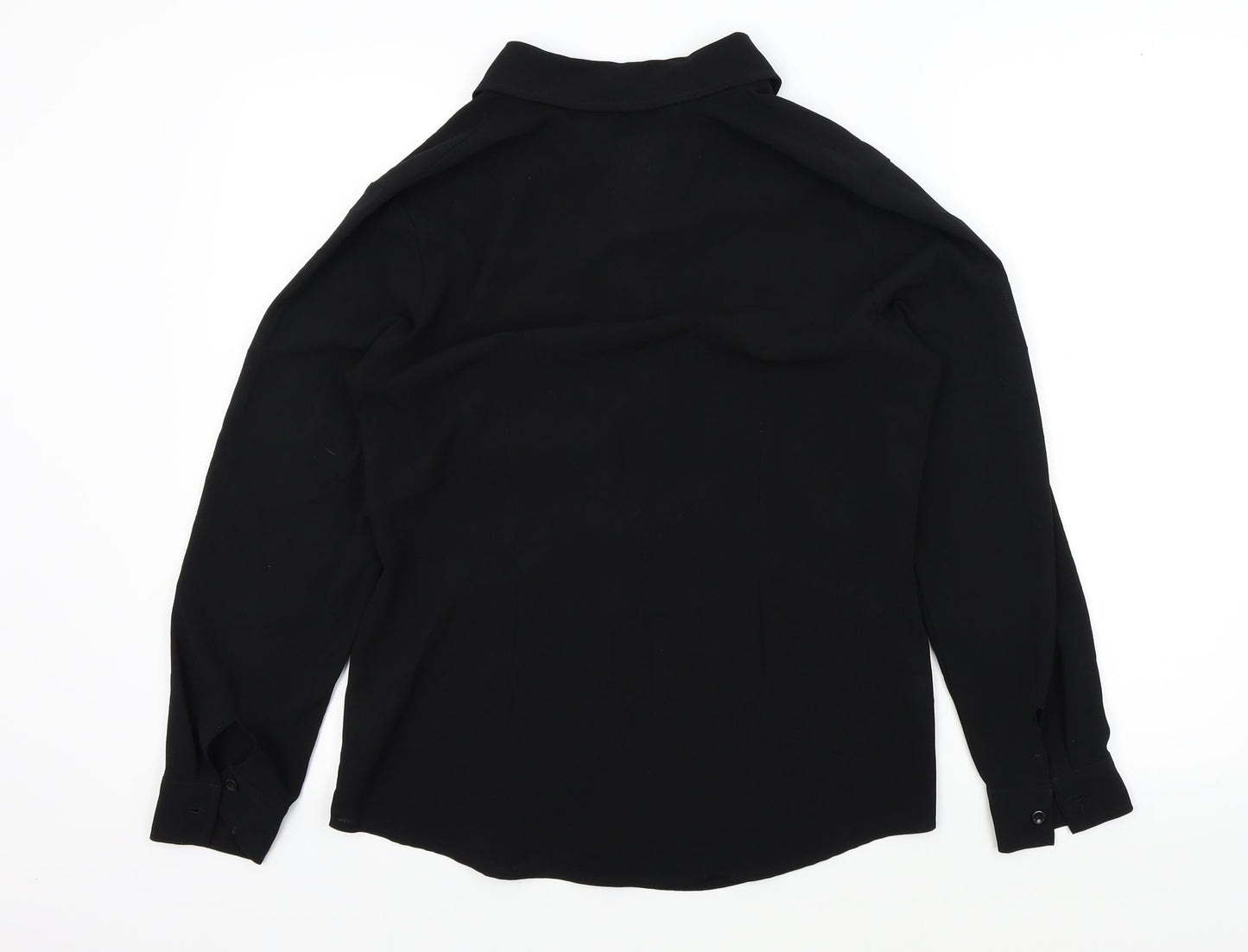 Womens UK Size 12 Dorothy Perkins Black Basic Button-Up