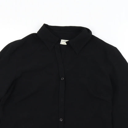 Womens UK Size 12 Dorothy Perkins Black Basic Button-Up