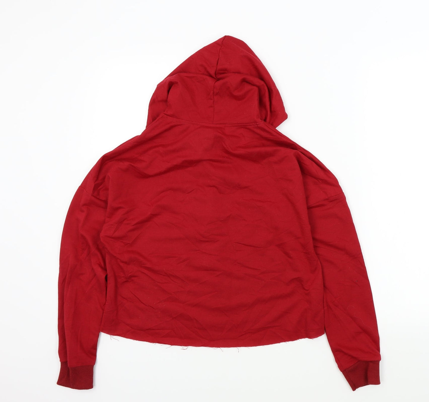 Preworn Girls Red Colourblock  Pullover Hoodie Size S