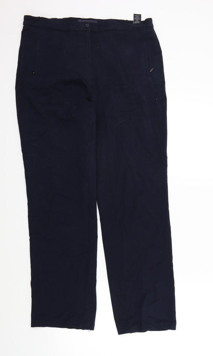 Womens UK Size 12 M&S Regular Fit  Blue Trousers