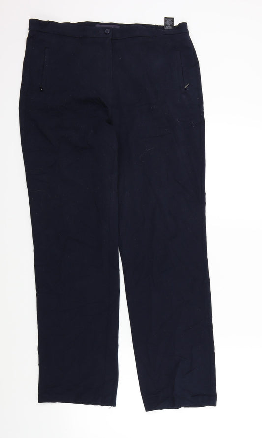 M&S Womens Blue   Trousers  Size 12 L28 in