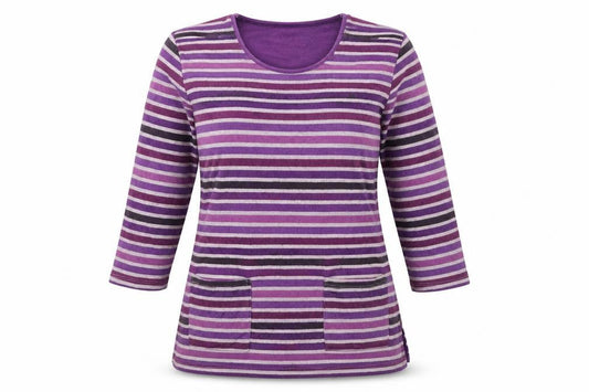 TIGI Womens Purple Striped  Pullover Jumper Size 10