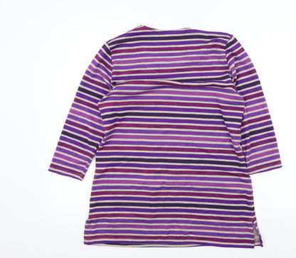 TIGI Womens Purple Striped  Pullover Jumper Size 10
