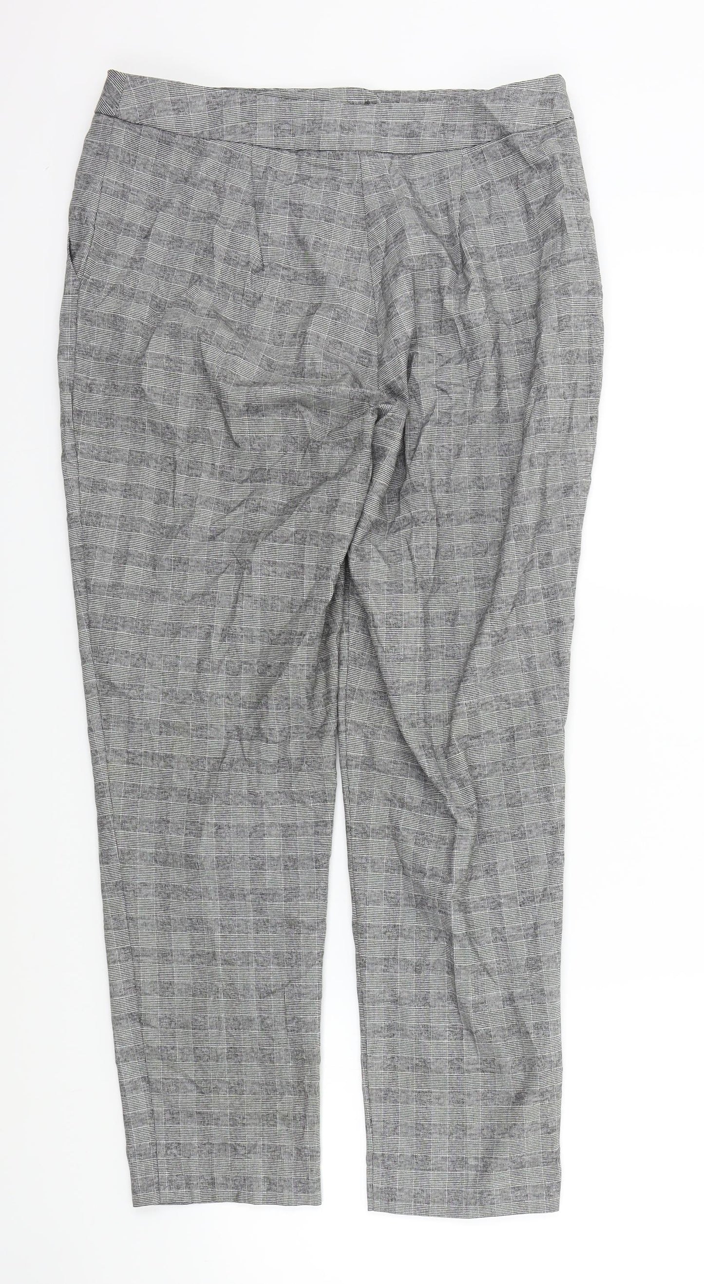 New Look Womens Grey Check  Trousers  Size 10 L25 in
