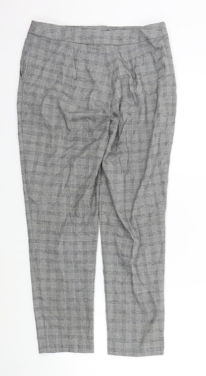 New Look Womens Grey Check  Trousers  Size 10 L25 in