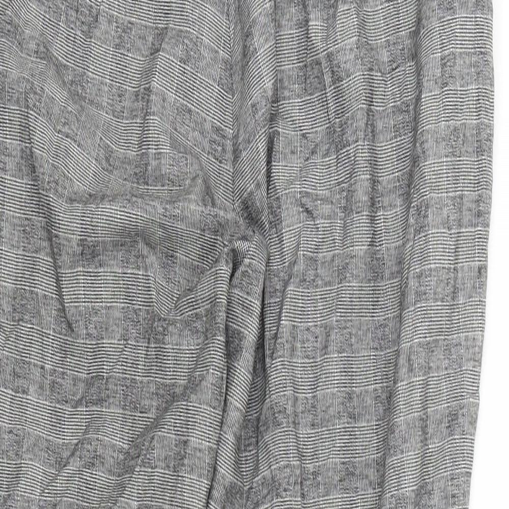 New Look Womens Grey Check  Trousers  Size 10 L25 in