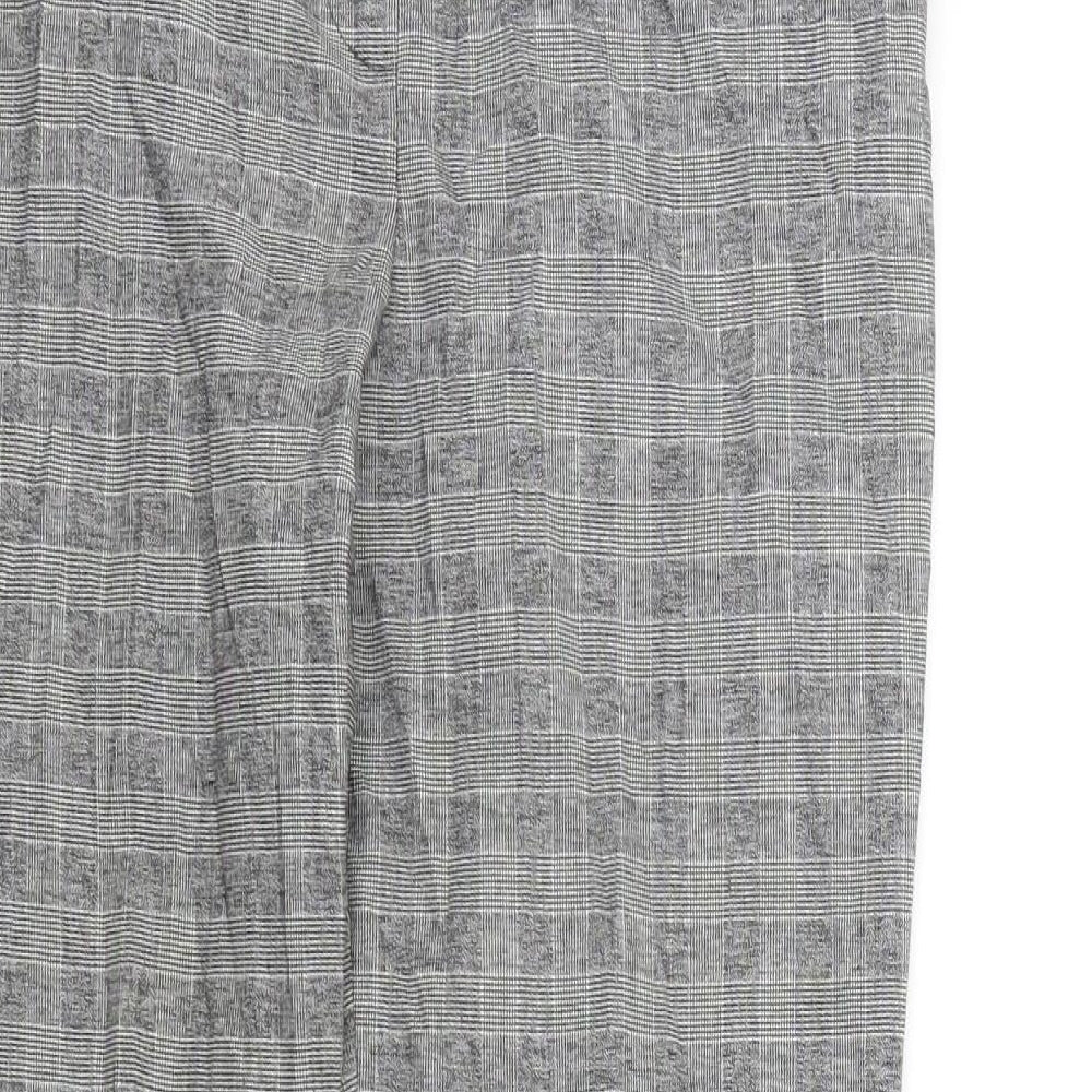 New Look Womens Grey Check  Trousers  Size 10 L25 in