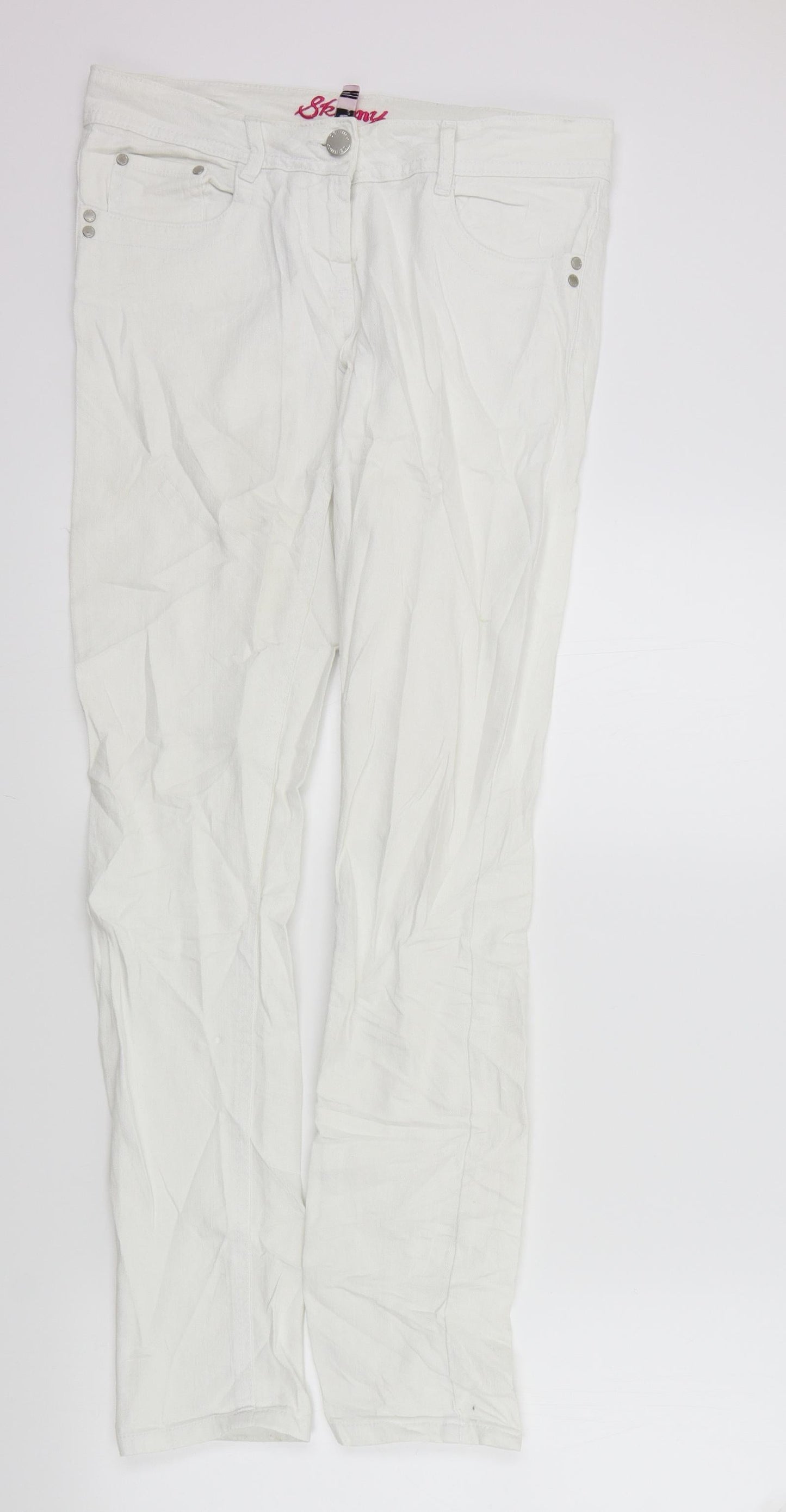 DENIN&CO Womens White   Skinny Jeans Size 10 L31 in