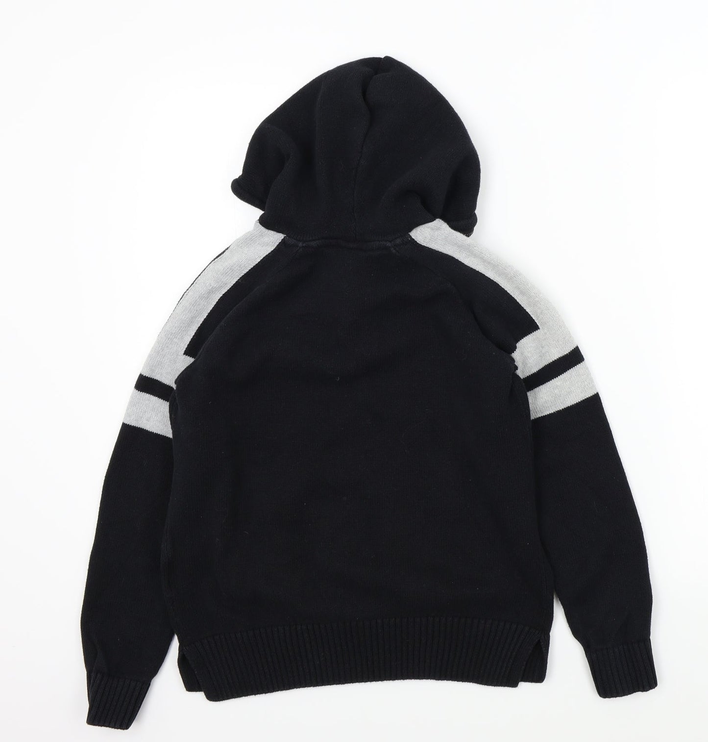 H&M Boys Black Colourblock  Pullover Hoodie Size 11-12 Years