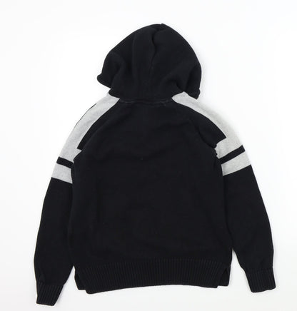 H&M Boys Black Colourblock  Pullover Hoodie Size 11-12 Years