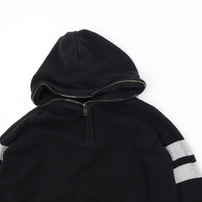 H&M Boys Black Colourblock  Pullover Hoodie Size 11-12 Years