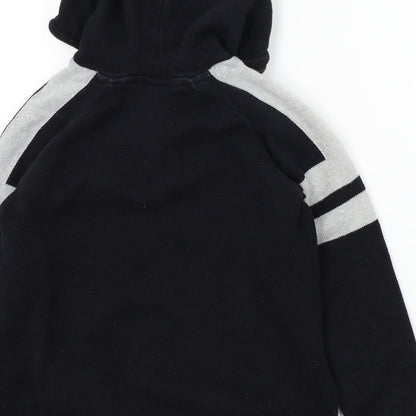 H&M Boys Black Colourblock  Pullover Hoodie Size 11-12 Years