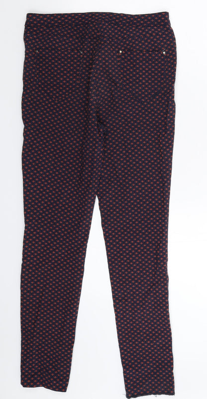 F&F Womens Blue Geometric  Trousers  Size 10 L29 in