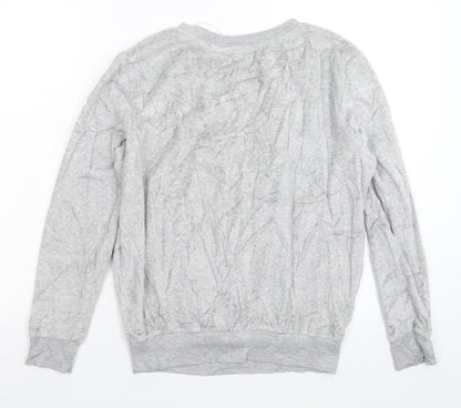 Primark Womens Grey Solid Fleece Top Pyjama Top Size 8  - Looney Tunes