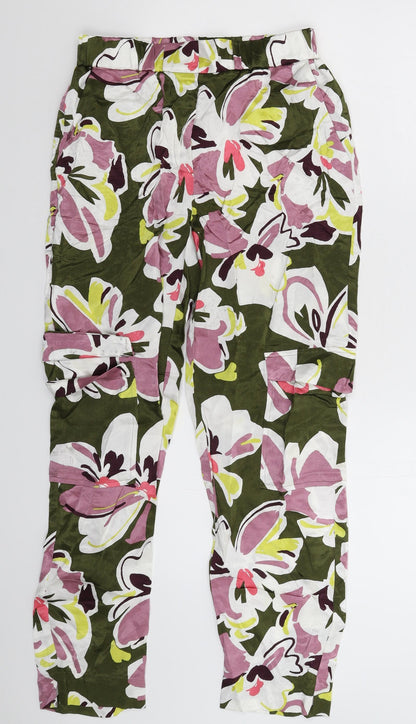 Autograph Womens Multicoloured Floral  Cargo Trousers Size 6 L27 in
