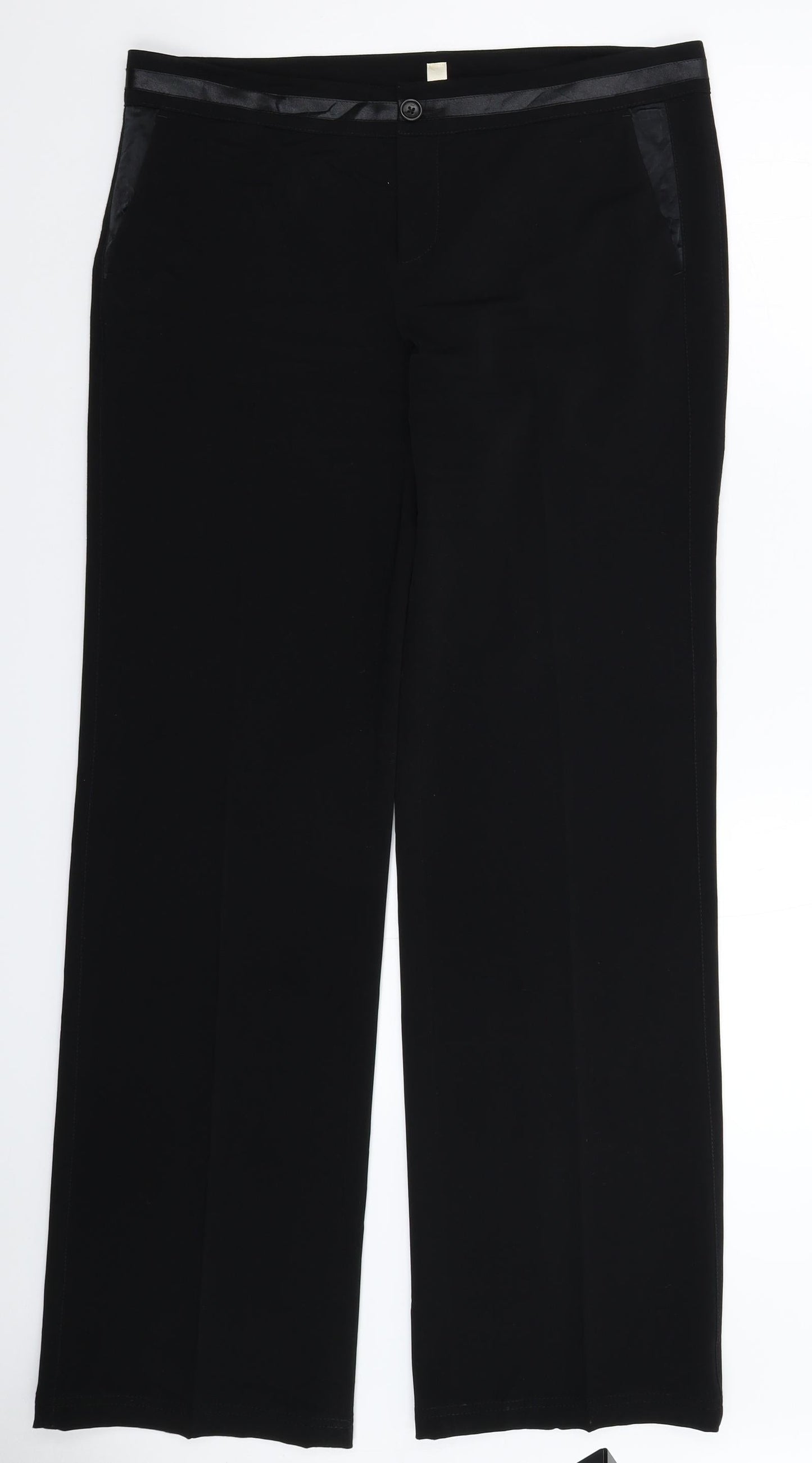 Oui Moments Womens Black   Dress Pants Trousers Size 14 L33 in