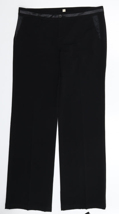 Oui Moments Womens Black   Dress Pants Trousers Size 14 L33 in