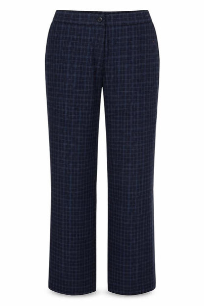 Marks & Spencer Womens Blue Check  Trousers  Size 14 L28 in