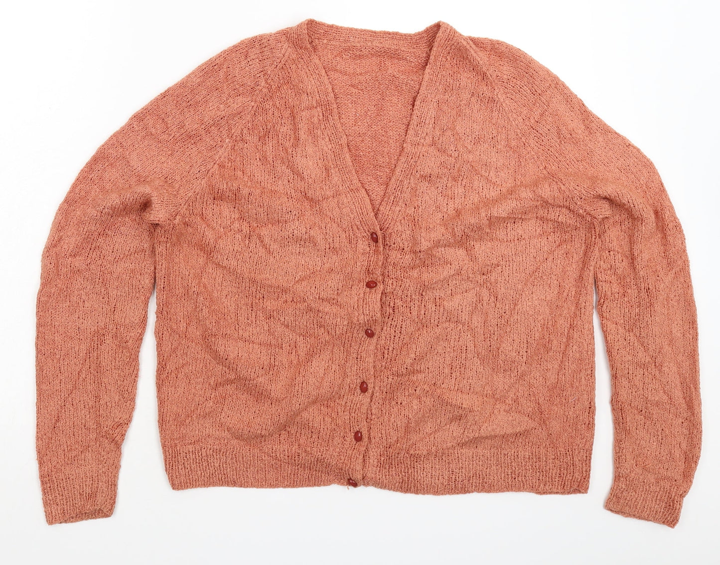 Preworn Womens Beige  Knit Cardigan Jumper Size 16