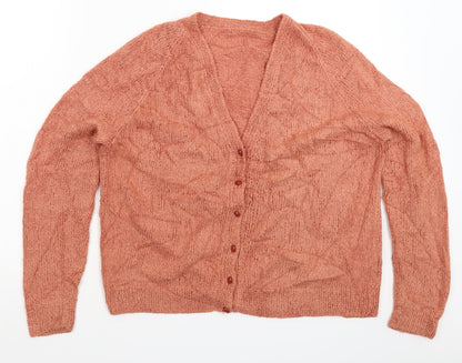 Preworn Womens Beige  Knit Cardigan Jumper Size 16