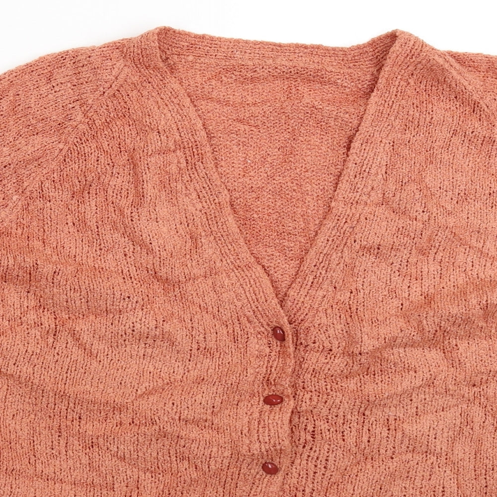 Preworn Womens Beige  Knit Cardigan Jumper Size 16