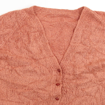 Preworn Womens Beige  Knit Cardigan Jumper Size 16