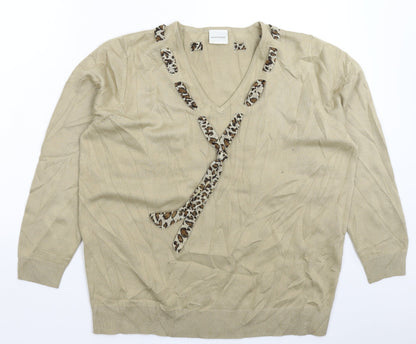 Wardrobe Womens Beige  Knit Pullover Jumper Size 18