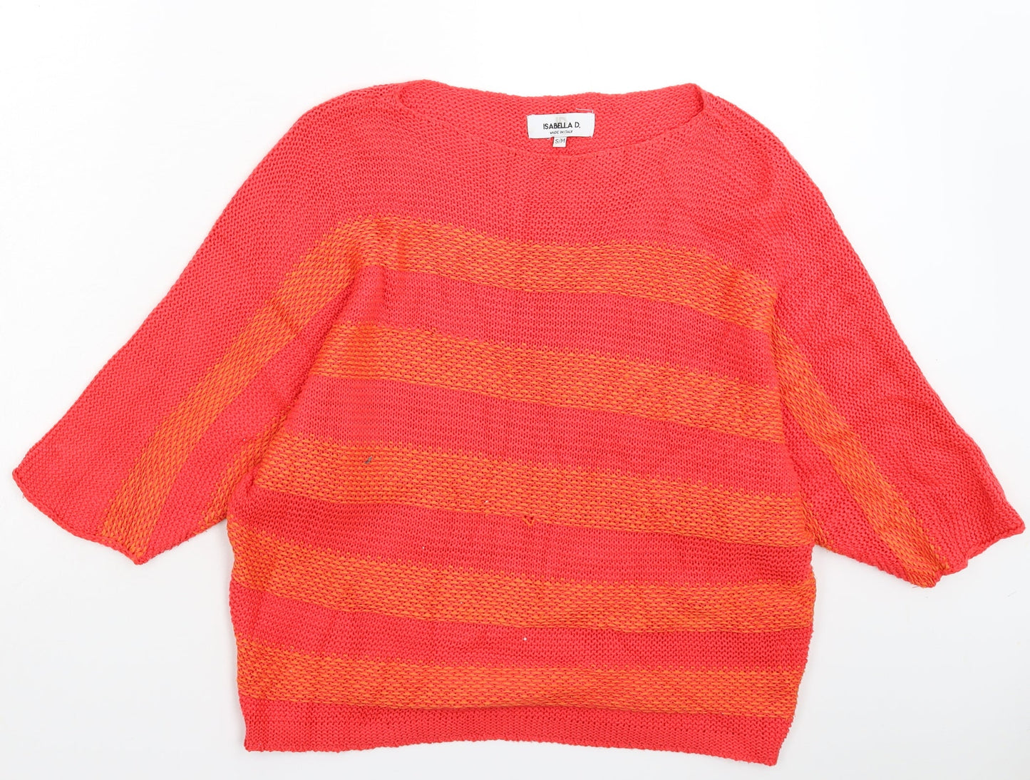 Isabella D Womens Pink  Knit Pullover Jumper Size M