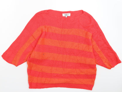 Isabella D Womens Pink  Knit Pullover Jumper Size M