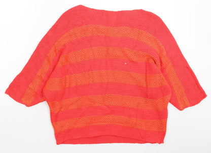 Isabella D Womens Pink  Knit Pullover Jumper Size M