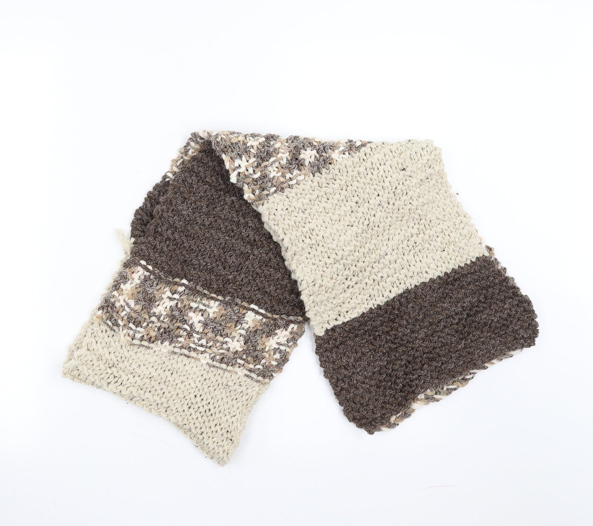 Preworn Womens Brown Striped   Scarf