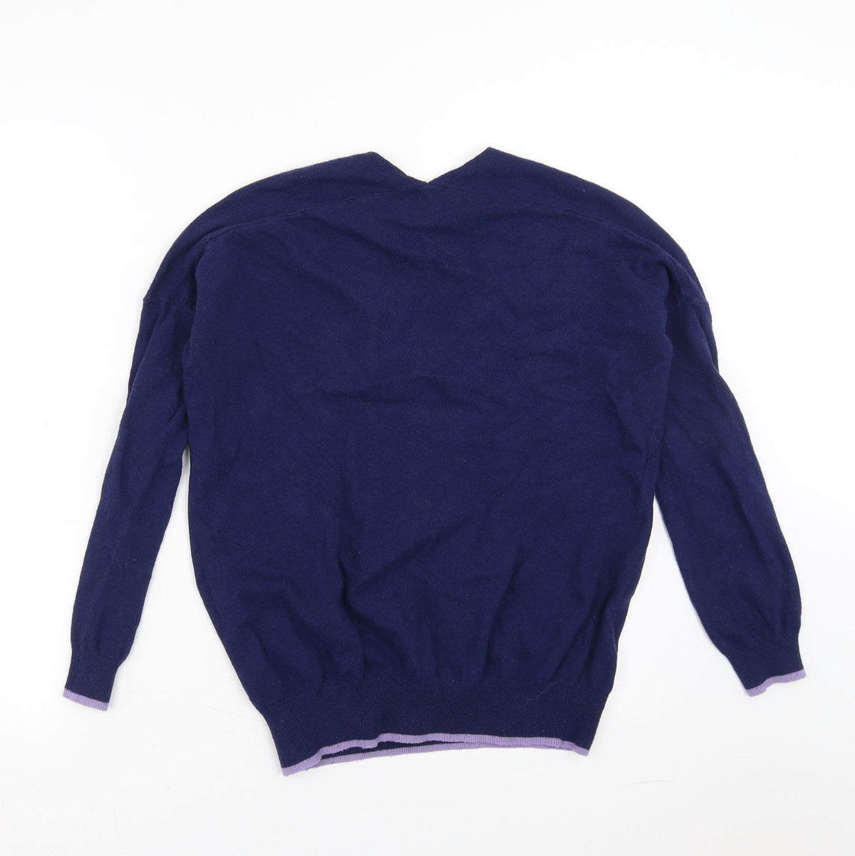 Back view of ASOS women’s blue jumper, size UK 8
