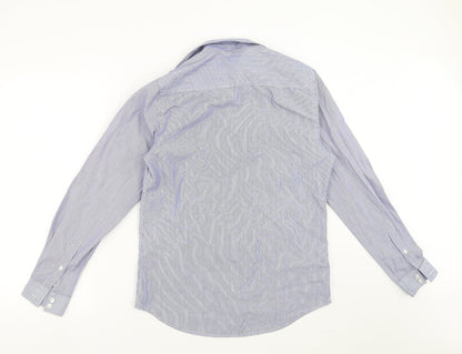 Topman Mens Blue Striped   Button-Up Size S