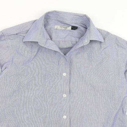 Topman Mens Blue Striped   Button-Up Size S