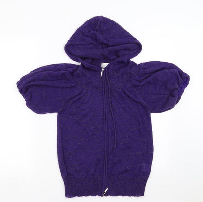 Internationale  Womens Purple   Full Zip Jumper Size 12  - hooded