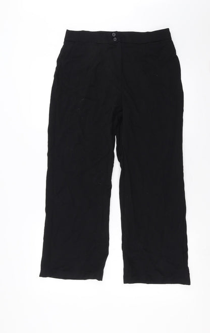 Womens UK Size 12 ISLE Regular Fit  Black Trousers