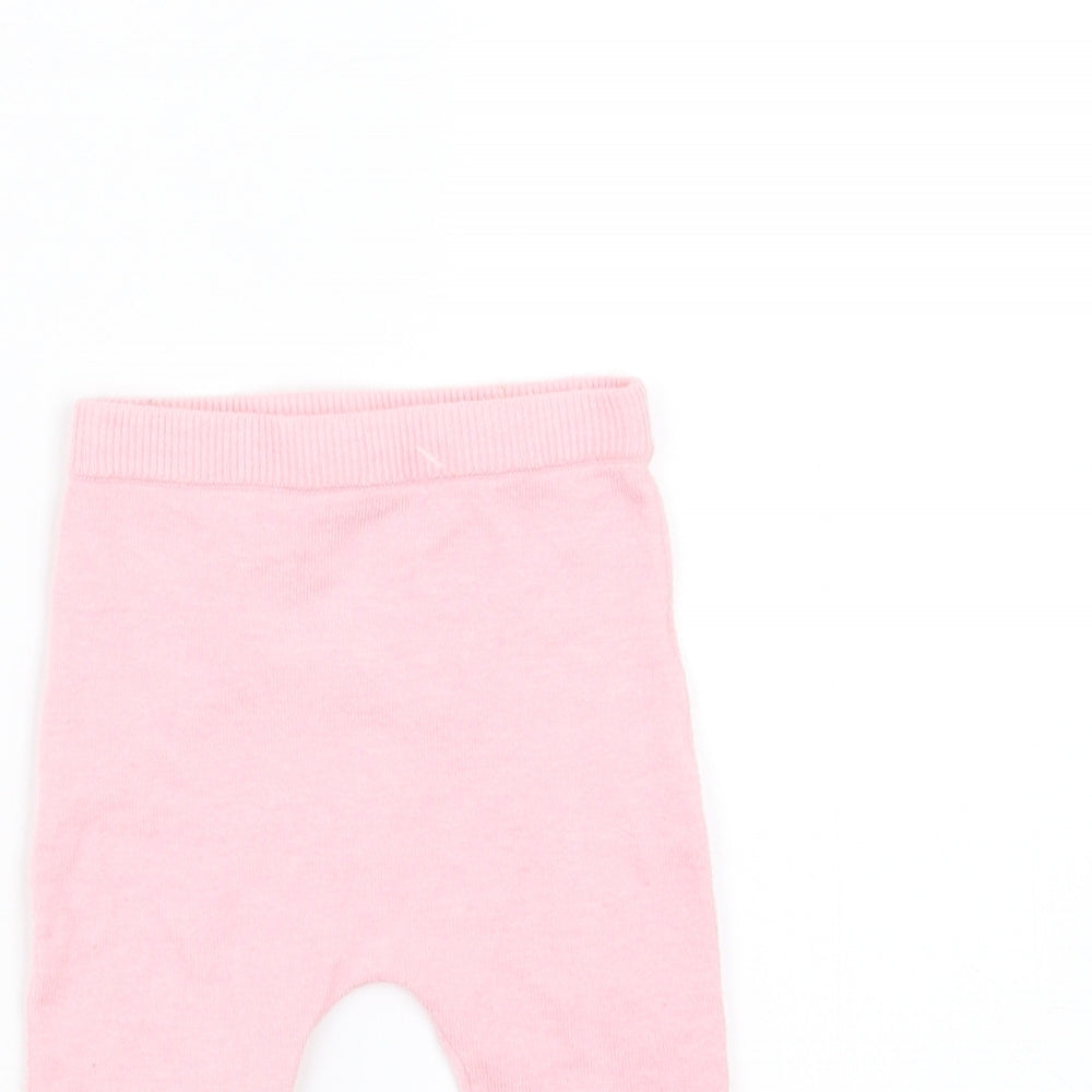 Little Nutmeg Girls Pink   Jogger Trousers Size 3-6 Months  - rabbit