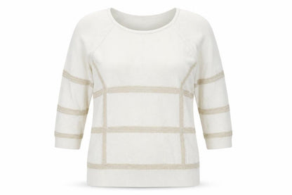 Marks & Spencer Womens White Striped  Pullover Jumper Size 12