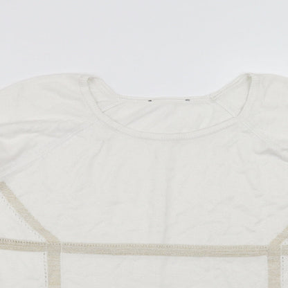 Marks and Spencer Womens White Striped  Pullover Jumper Size 12