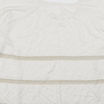 Marks and Spencer Womens White Striped  Pullover Jumper Size 12