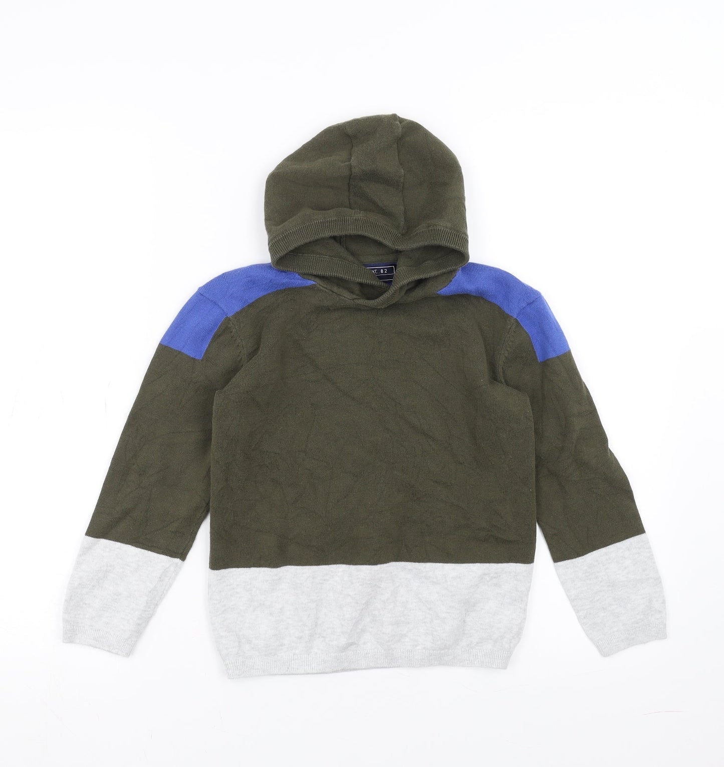 NEXT Boys Green  Knit Pullover Hoodie Size 7 Years