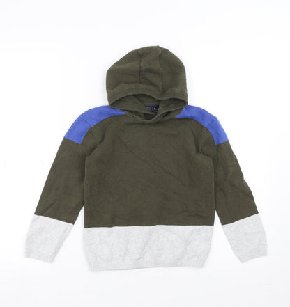 NEXT Boys Green  Knit Pullover Hoodie Size 7 Years