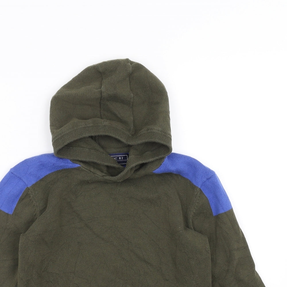NEXT Boys Green  Knit Pullover Hoodie Size 7 Years
